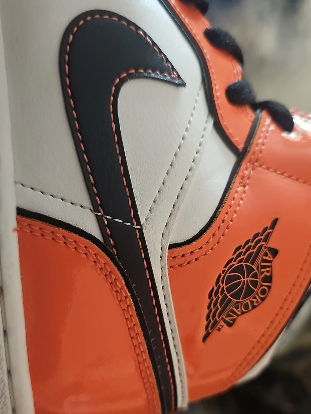 Nike Air Jordans Kids Orange and White High-Top Sneakers